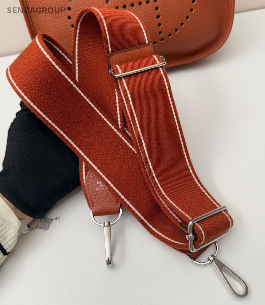 Hermes Evelyne29 Crossbody Orange Silver Used Women Classic Fashion