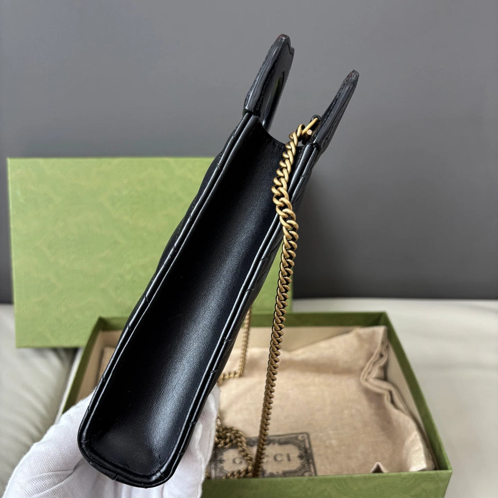 Gucci Marmont Black Gold Shoulder Bag Crossbody Excellent