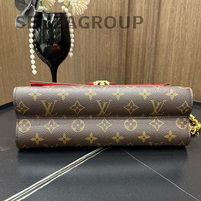 Louis Vuitton Victoria Monogram Red Chain Crossbody Bag Women