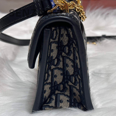 Dior Oblique Montaigne 30 Blue Gold Shoulder Bag - Classic Women's Fashion