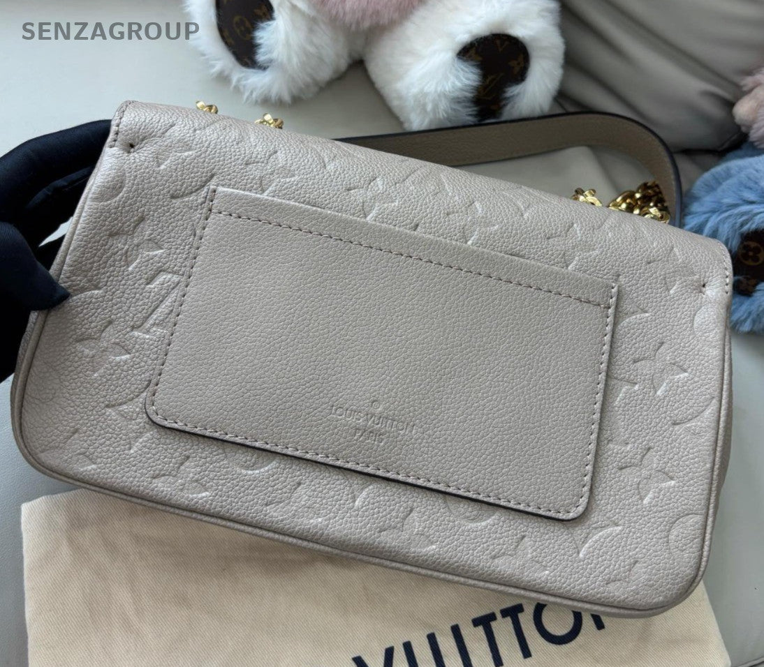 Louis Vuitton Marceau Chain Shoulder Bag Gray Gold Used Women Classic Fashion