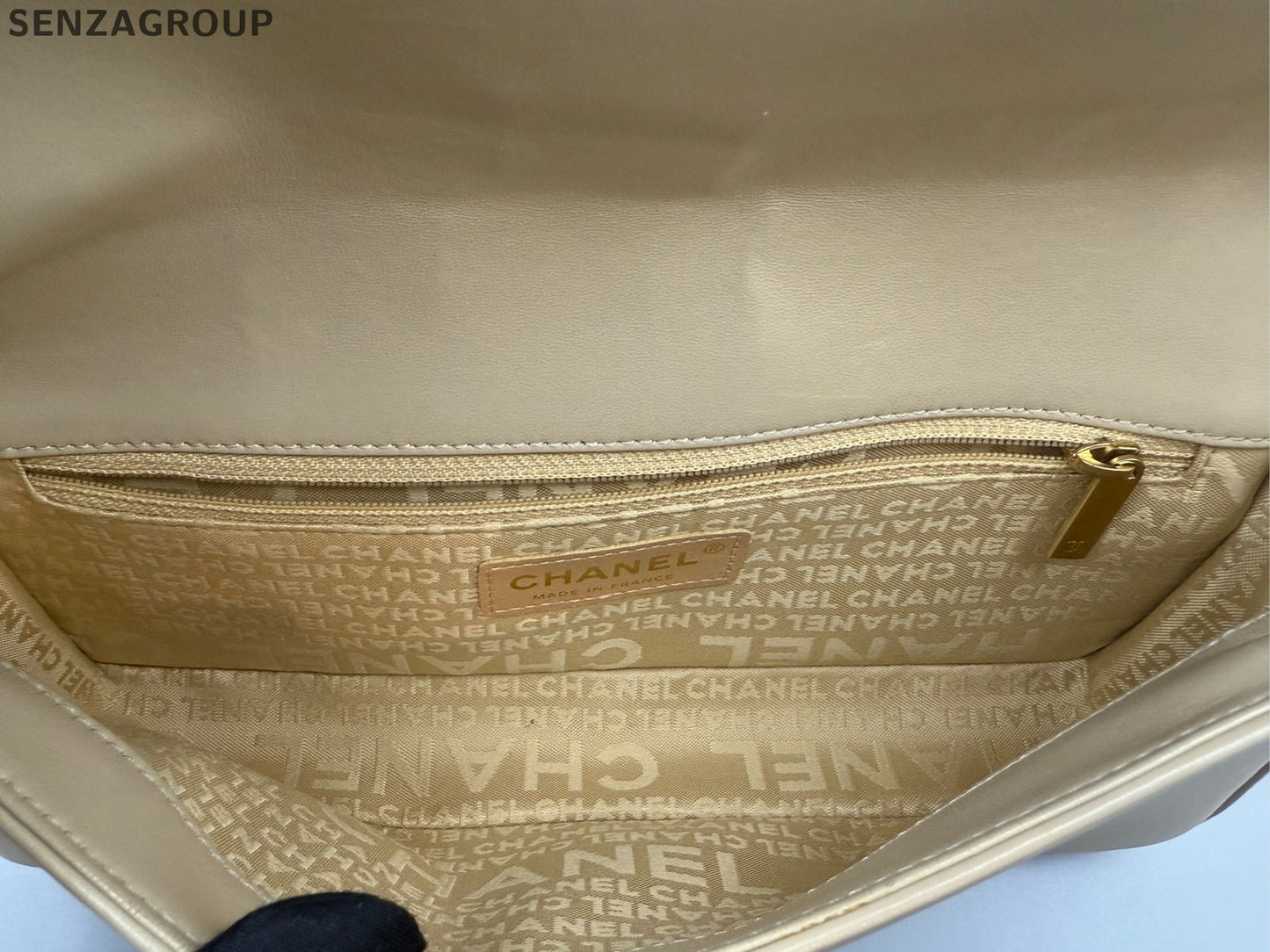 Chanel Quilted Shoulder Bag Beige Women's Classic