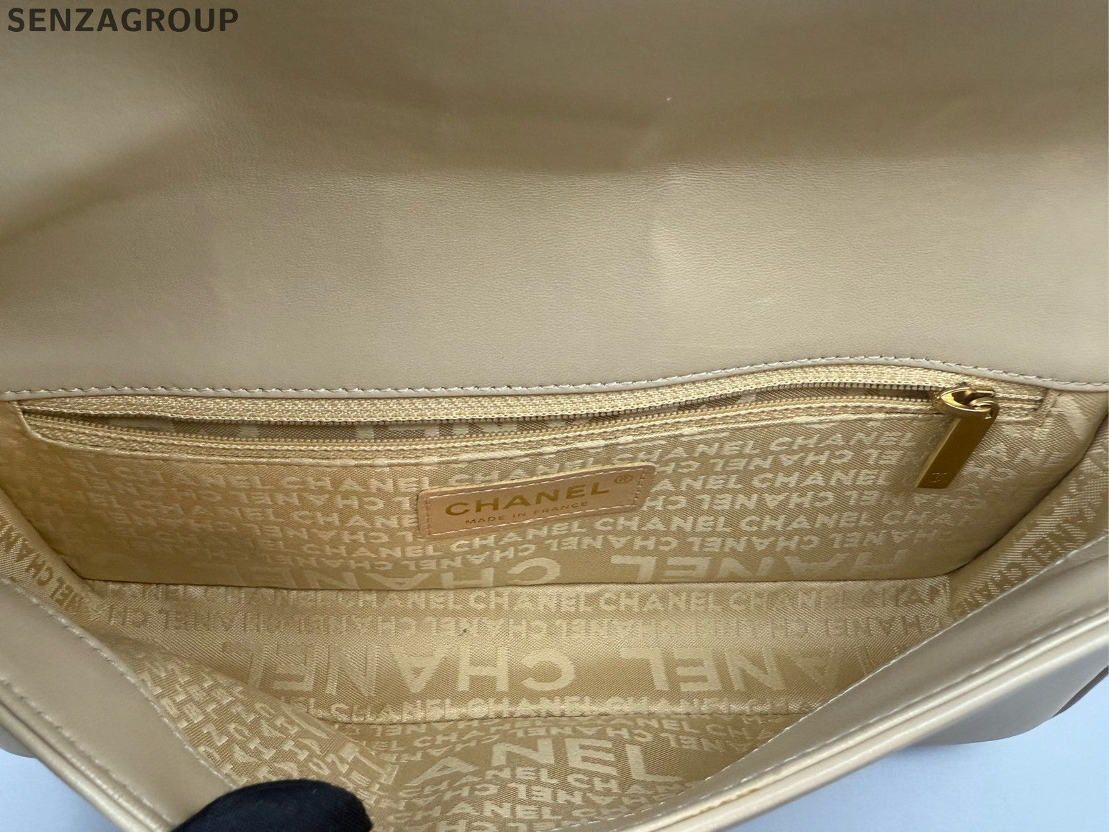 Chanel Quilted Shoulder Bag Beige Women's Classic