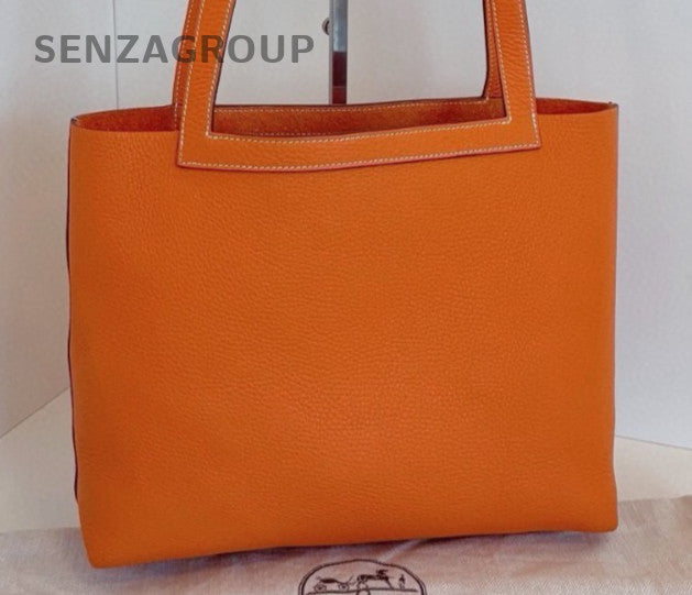 Hermes Cabasellier31 Tote Shoulder Bag Orange Used Women Classic