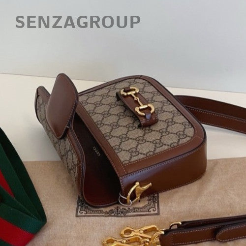 Gucci Horsebit 1955 Mini Shoulder Bag Crossbody Brown Gold Used Women Classic