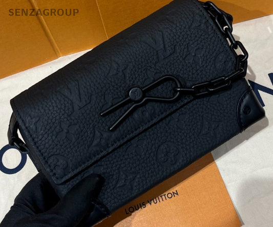 Louis Vuitton Steamer Embossed Leather  Crossbody Bag Black Brand New