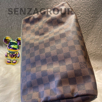 Louis Vuitton Damier Ebene Speedy 30 Shoulder Bag Brown Gold Hardware