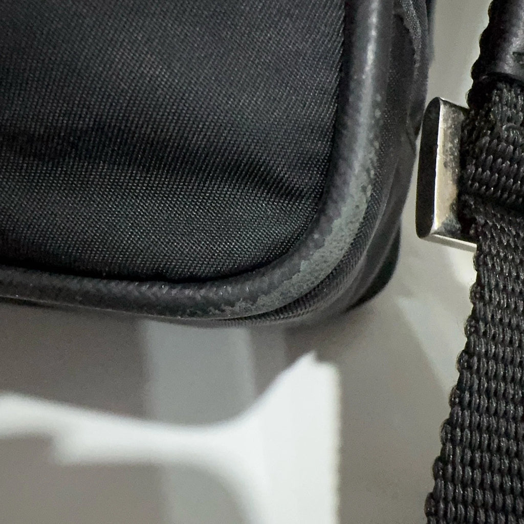 PRADA Black Nylon Double Layer Camera Crossbody Shoulder Bag For Women