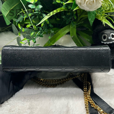 Saint Laurent Black Gold Envelope Chain Crossbody Bag Medium Classic