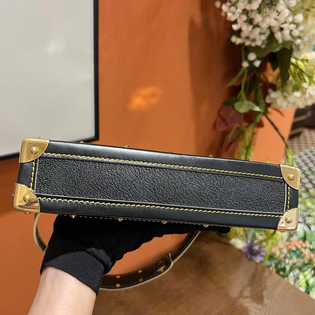 Louis Vuitton Souhali Black Gold Mini Goatskin Handbag For Women