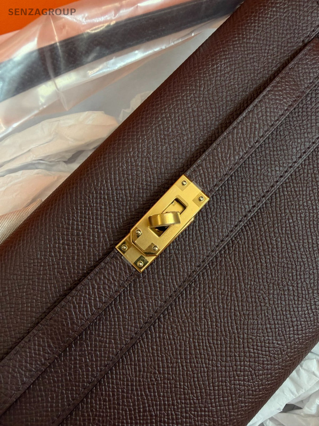 Hermes Kelly To Go Epsom Purple Gold Crossbody Used Women Classic Designer