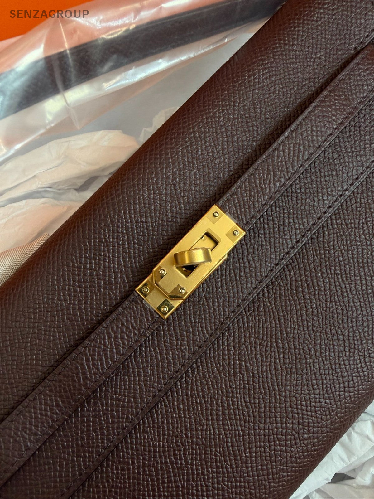 Hermes Kelly To Go Epsom Purple Gold Crossbody Used Women Classic Designer