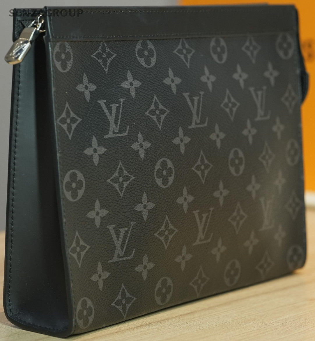 Louis Vuitton Black Monogram Clutch Handbag