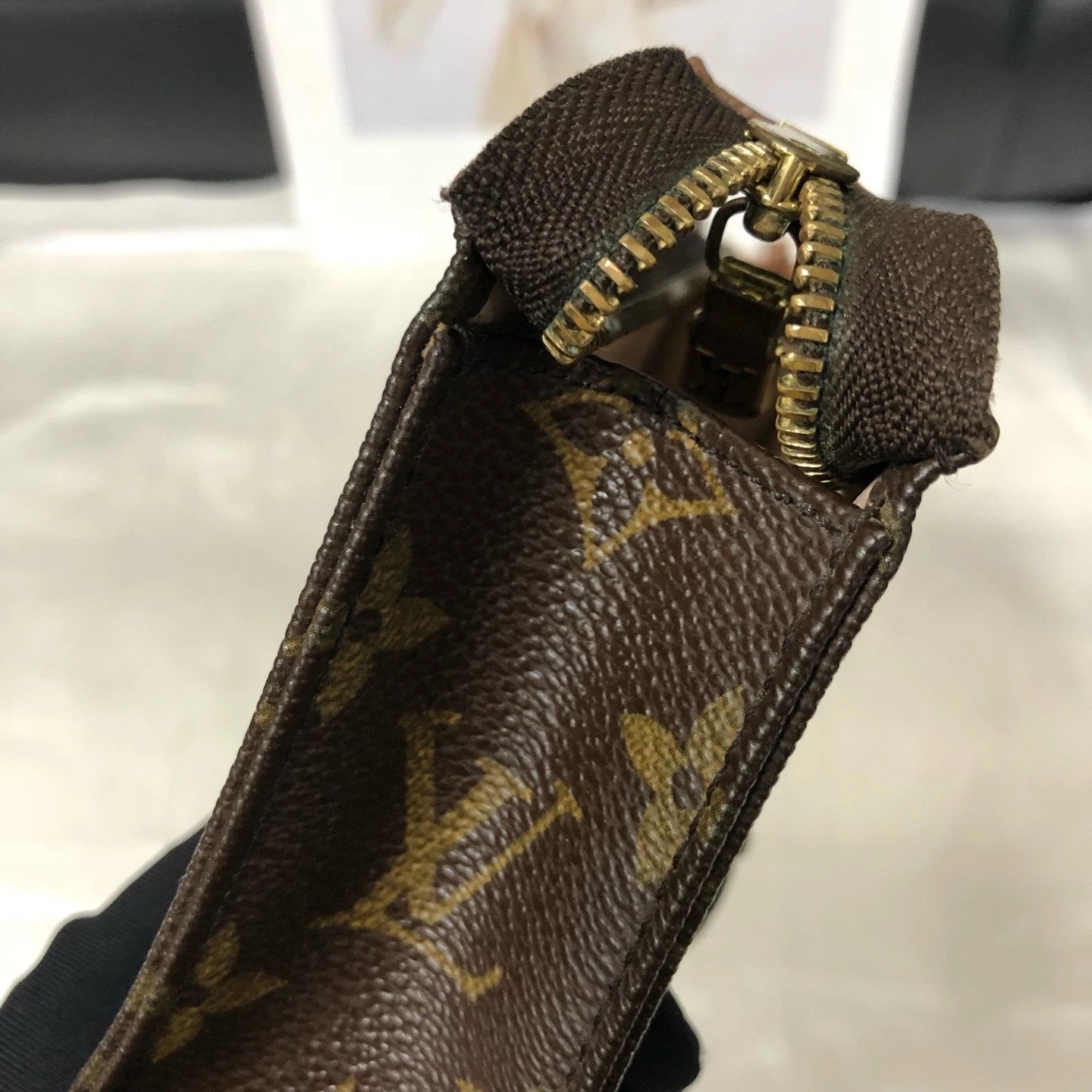 Louis Vuitton Vintage Women Brown Canvas Small Clutch