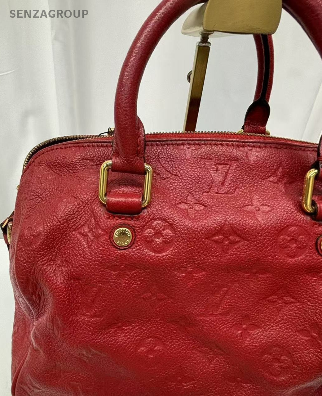 Louis Vuitton Monogram Empreinte bandouliere Red Speedy25 Crossbody Handbag