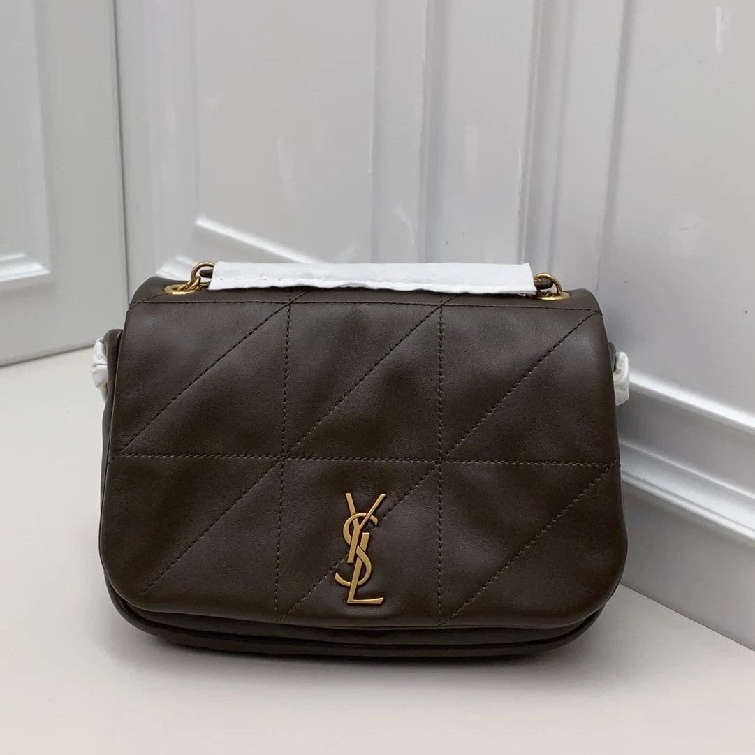 Saint Laurent Jamie Mini Lambskin Shoulder Crossbody Bag Green Gold Women