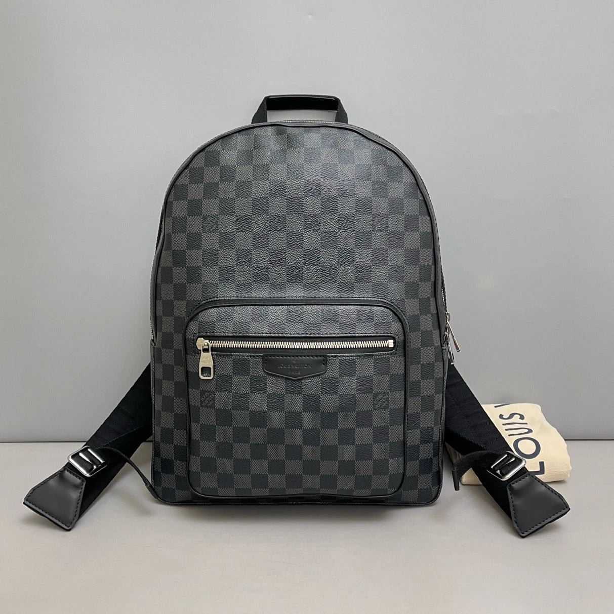 Louis Vuitton Josh Damier Ebene Backpack Black Silver Unisex Addults Classic