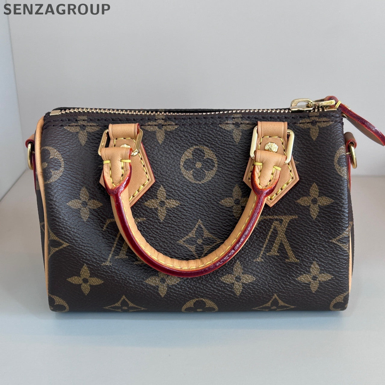Louis Vuitton Nano Speedy Monogram Brown Crossbody Bag Women's Classic