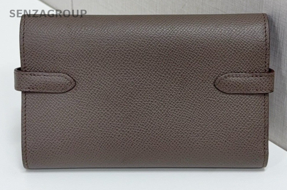 Hermes Kelly MM Wallet Gray Women