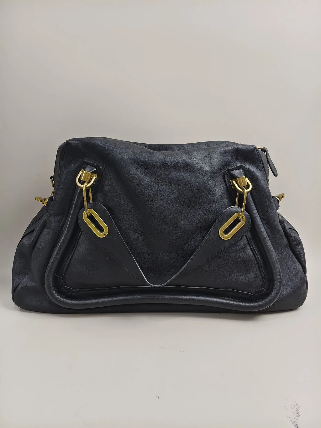 Chloe Paraty Large Black Leather Shoulder Bag For Women