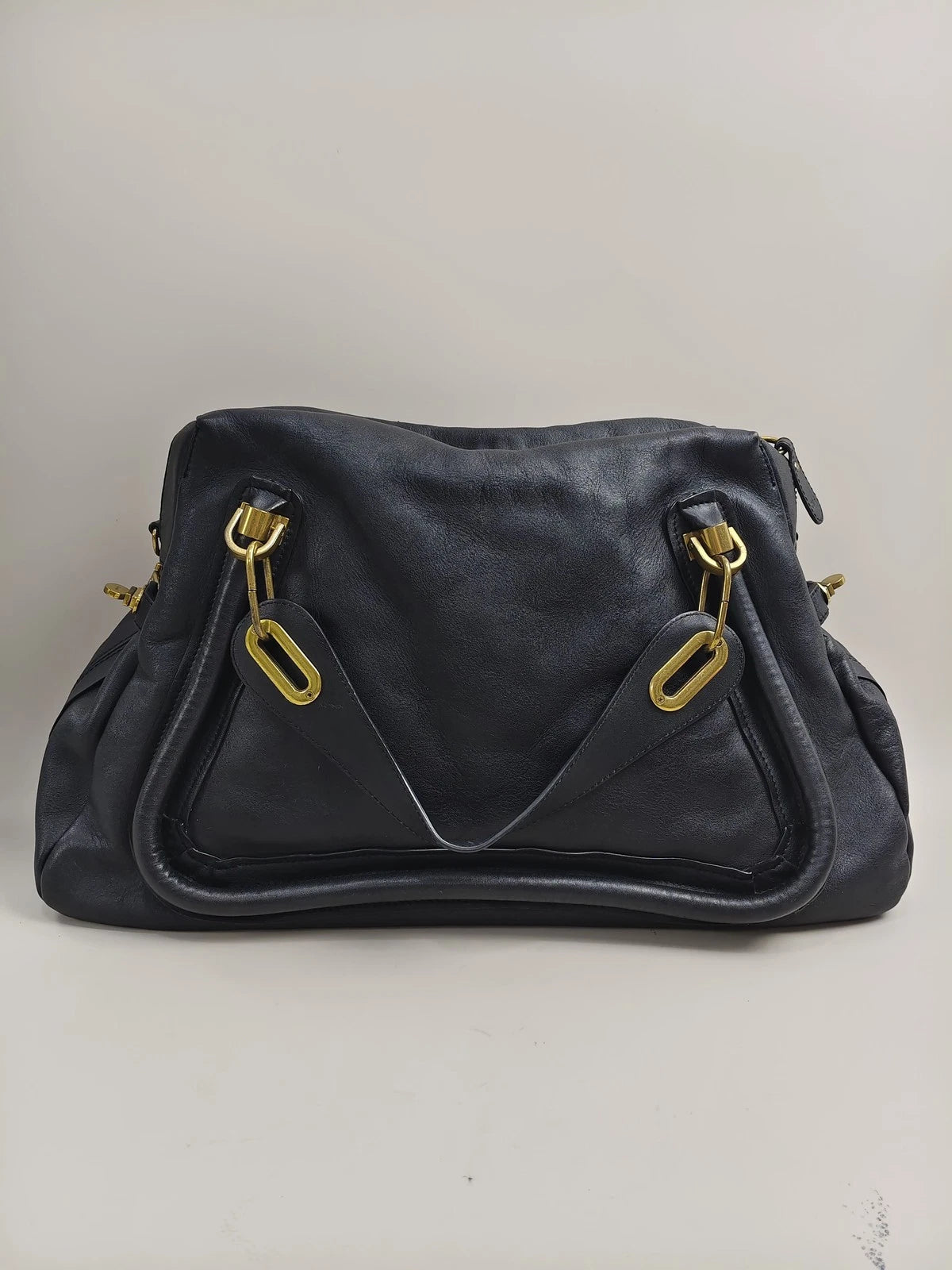 Chloe Paraty Large Black Leather Shoulder Bag For Women