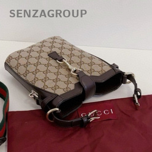 Gucci Bucket 2Way Shoulder Bag Crossbody Brown Red Used Women Classic Designer