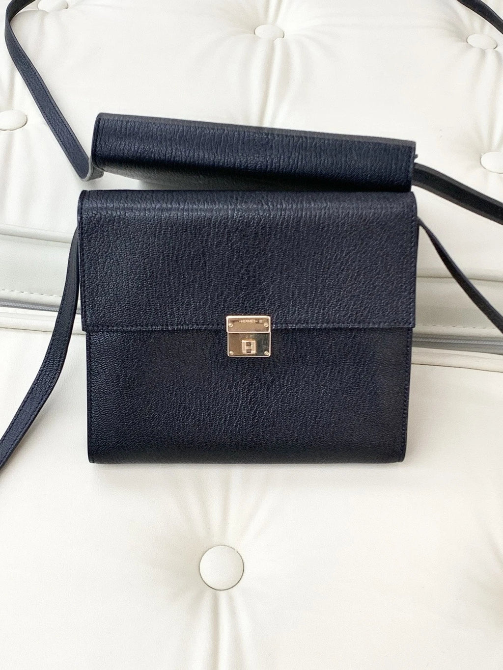 Hermes Clic 16 Evercolor Goatskin Shoulder Crossbody Bag Black Women S