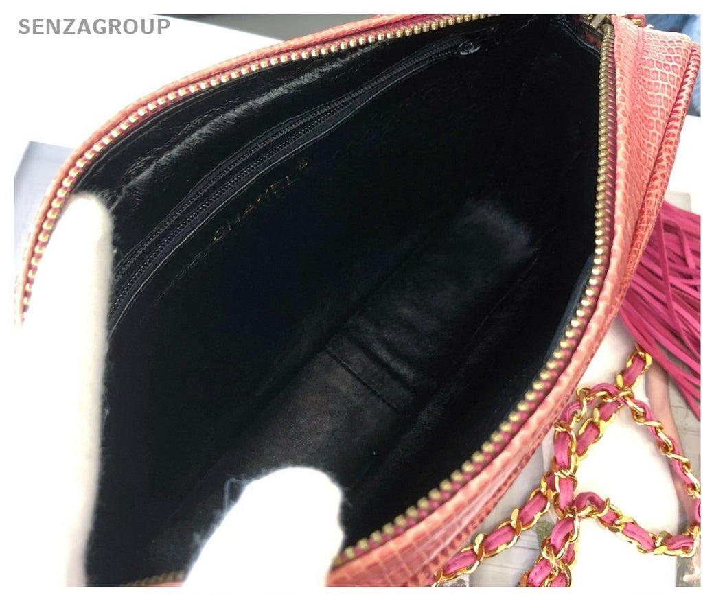 CHANEL Camera bag Lizard skin Chain Shoulder bag Pink Women