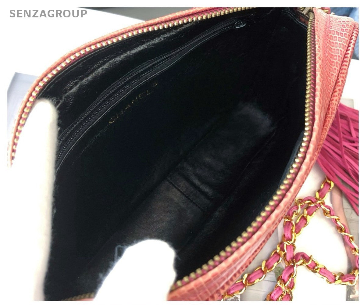 CHANEL Camera bag Lizard skin Chain Shoulder bag Pink Women