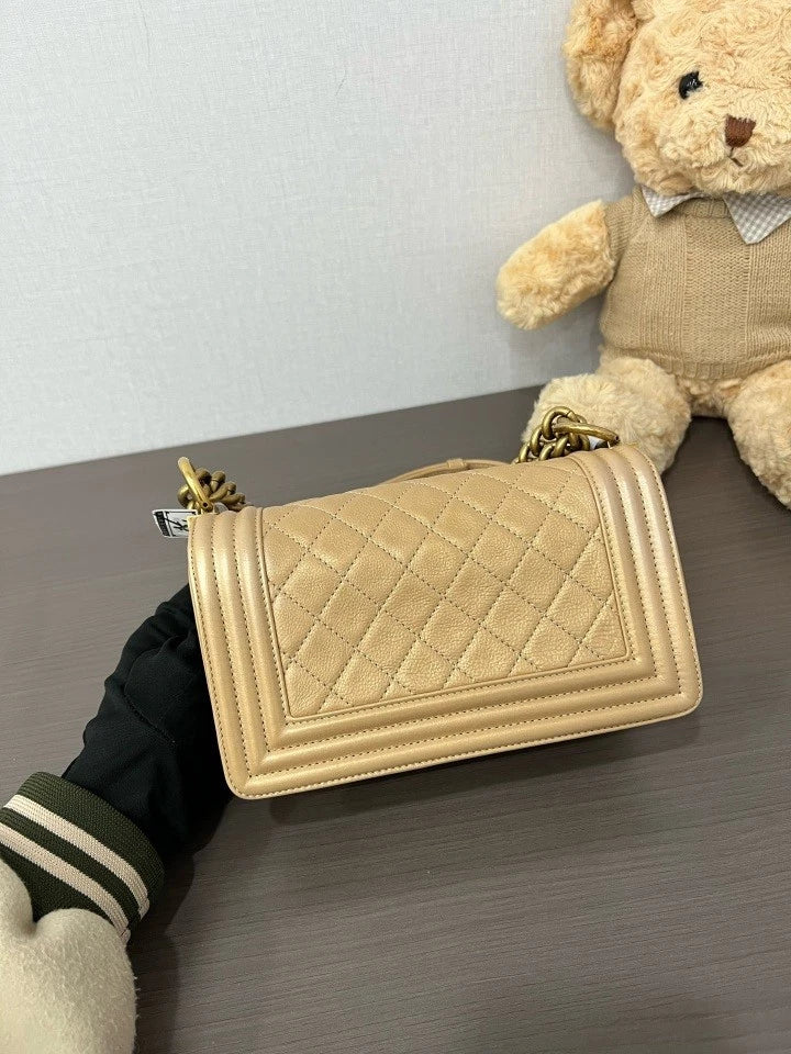 CHANEL Small LeBoy Leather Shoulder Crossbody Bag For Women