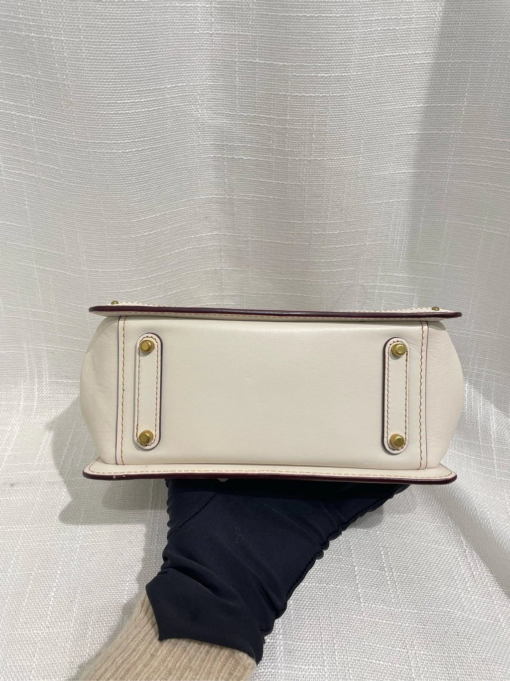 Coach Brown Beige Logo Print Top Handle Crossbody For Women