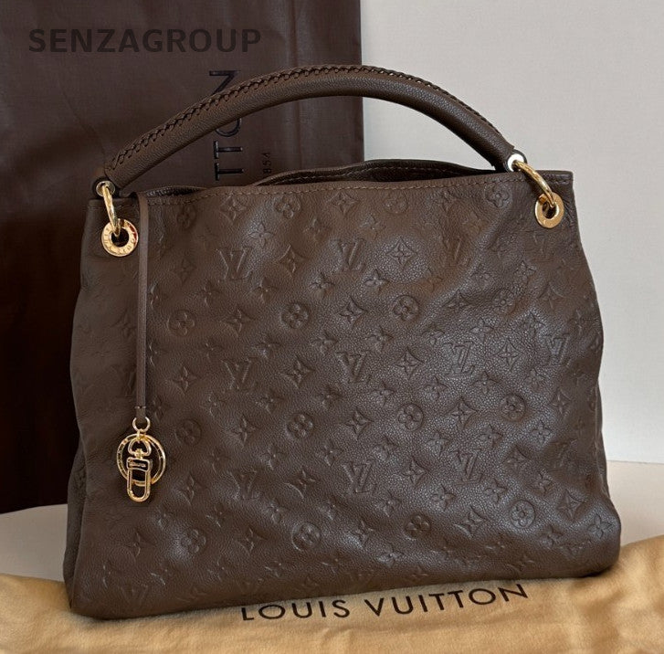 Louis Vuitton Artsy Monogram Top Handle Bag Brown Gold Women Classic Fashion