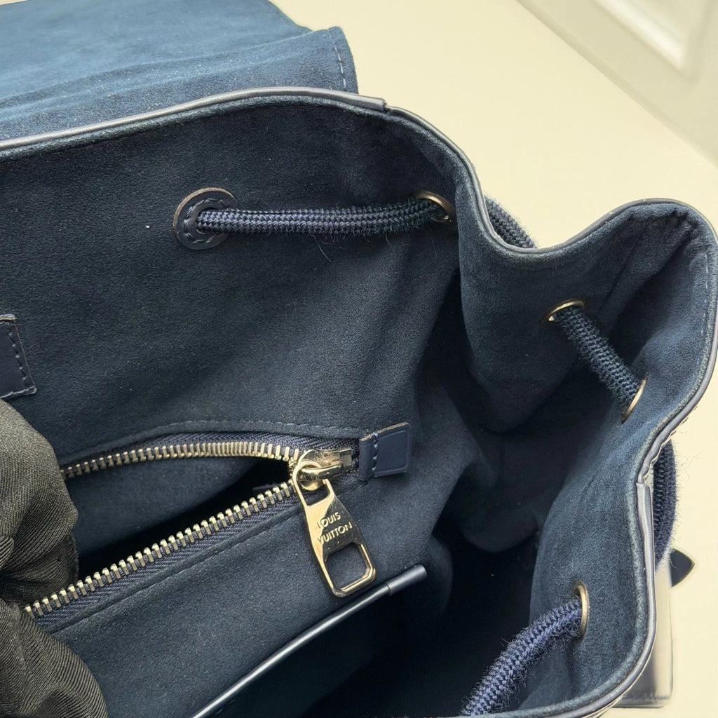 Louis Vuitton Christopher Epi Calfskin Blue Backpack Top Handle Bag