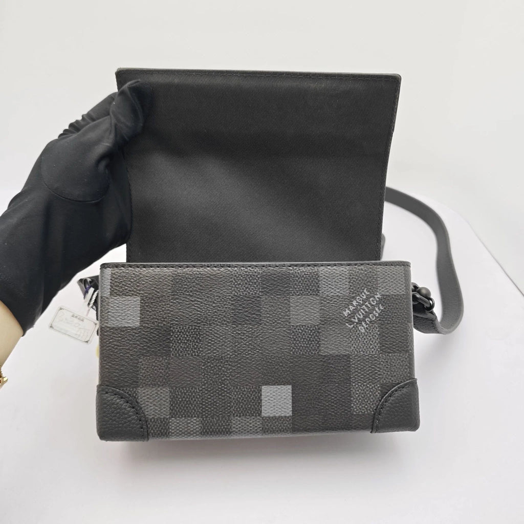 Louis Vuitton Steamer Checkerboard Black Crossbody Camera Box Bag For Women
