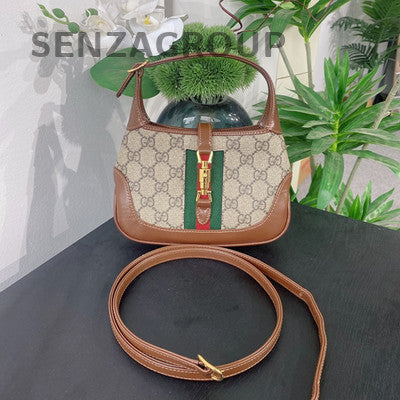 Gucci Mini Jackie Shoulder Bag Brown Gold Women's Classic
