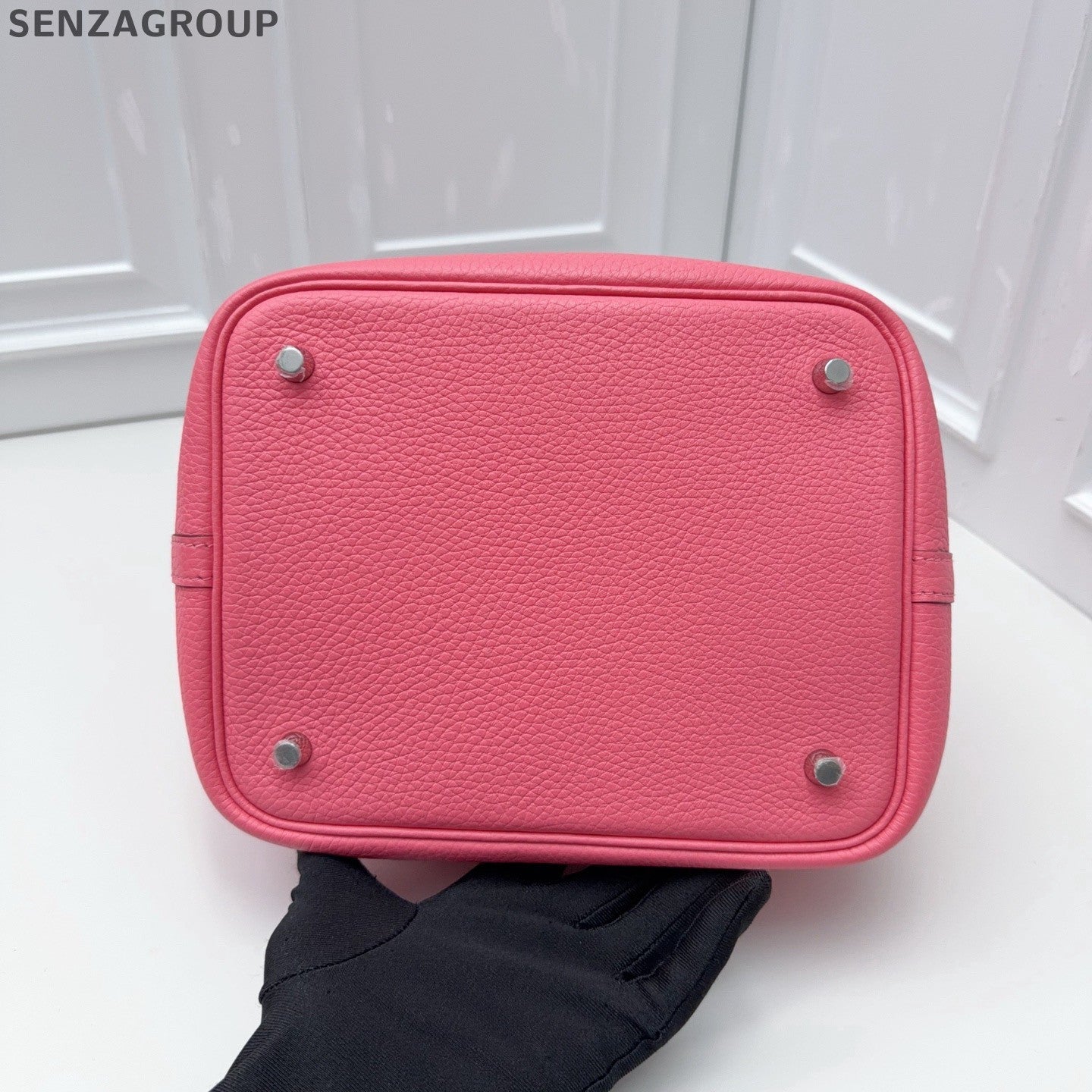 Hermes Picotin22 Top Handle Shoulder Bag Pink Silver Women Classic