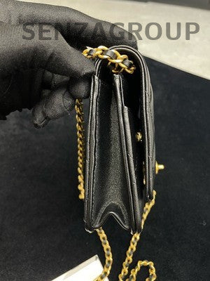 Chanel 23S Enamel Heart WOC Black Gold Chain Crossbody Bag