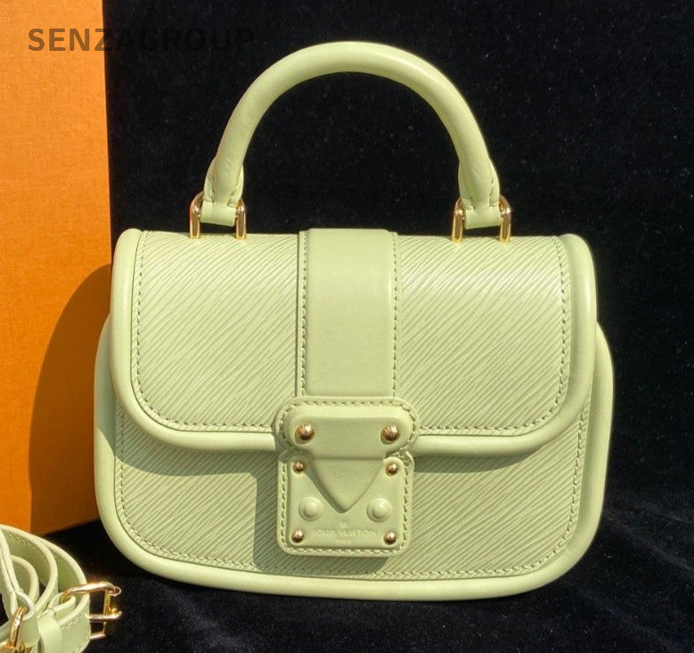 Louis Vuitton Hide And Seek Epi Top Handle Crossbody Green Gold Women Classic