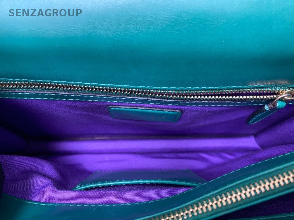 Bvlgari Serpenti Chain Shoulder Bag Crossbody Green Gold Women Classic Fashion