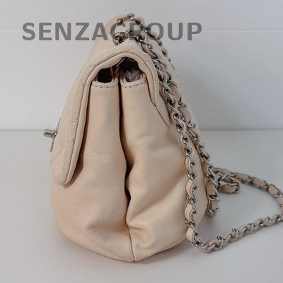 Chanel Pink Silver Quilted Chain Shoulder Bag Women's Fashion