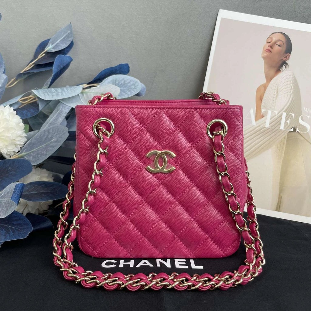 Chanel Women Hobo Mini Tote Pre-owned Leather Bag