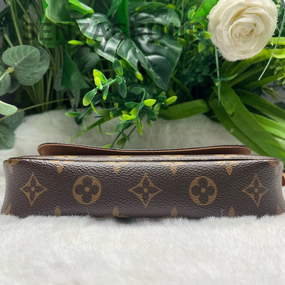 Louis Vuitton Ivy Monogram Chain Crossbody Bag Brown Gold Clasp