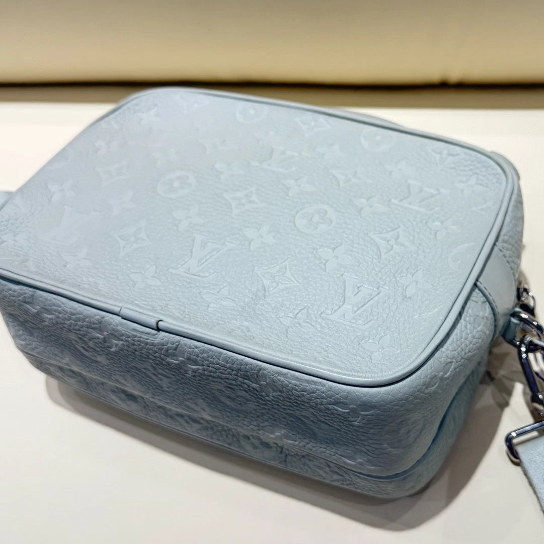 Louis Vuitton S-Lock Calfskin Monogram Empreinte Gray Handbag Crossbody