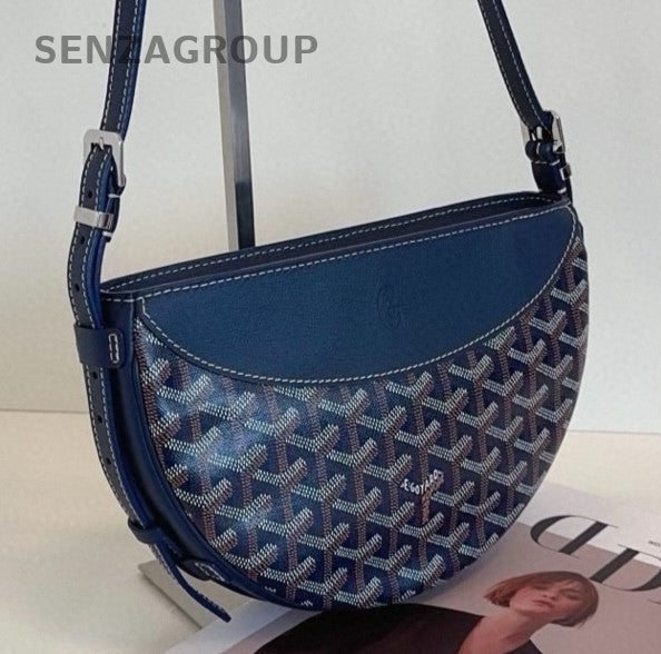 Goyard Hirondelle Hobo Bag Shoulder Bag Blue Silver Used Women Classic