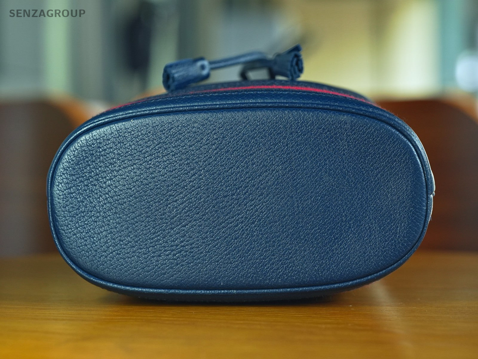 GUCCI Offidia Navy blue Leather Bucket bag Crossbody Handbag