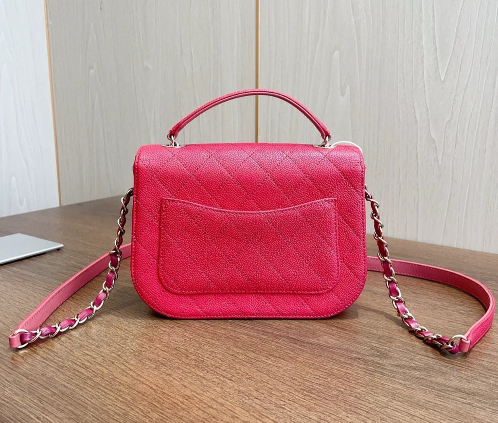 Chanel Coco Curve Cuba Calfskin Top Handle Bag Shoulder Bag Crossbody Red