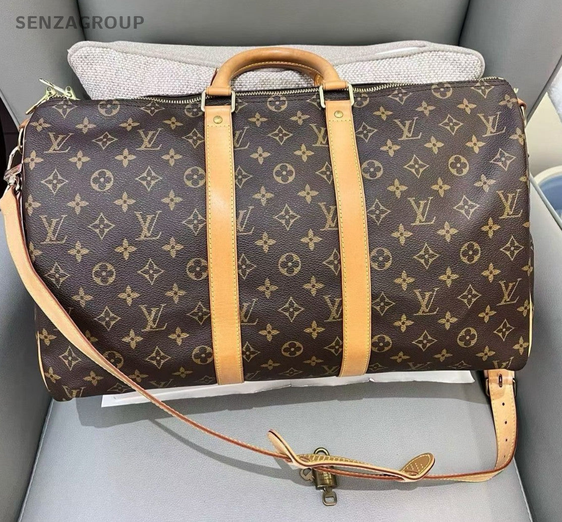 Louis Vuitton Keepall Monogram Top Handle Shoulder Bag Crossbody Unisex Adults