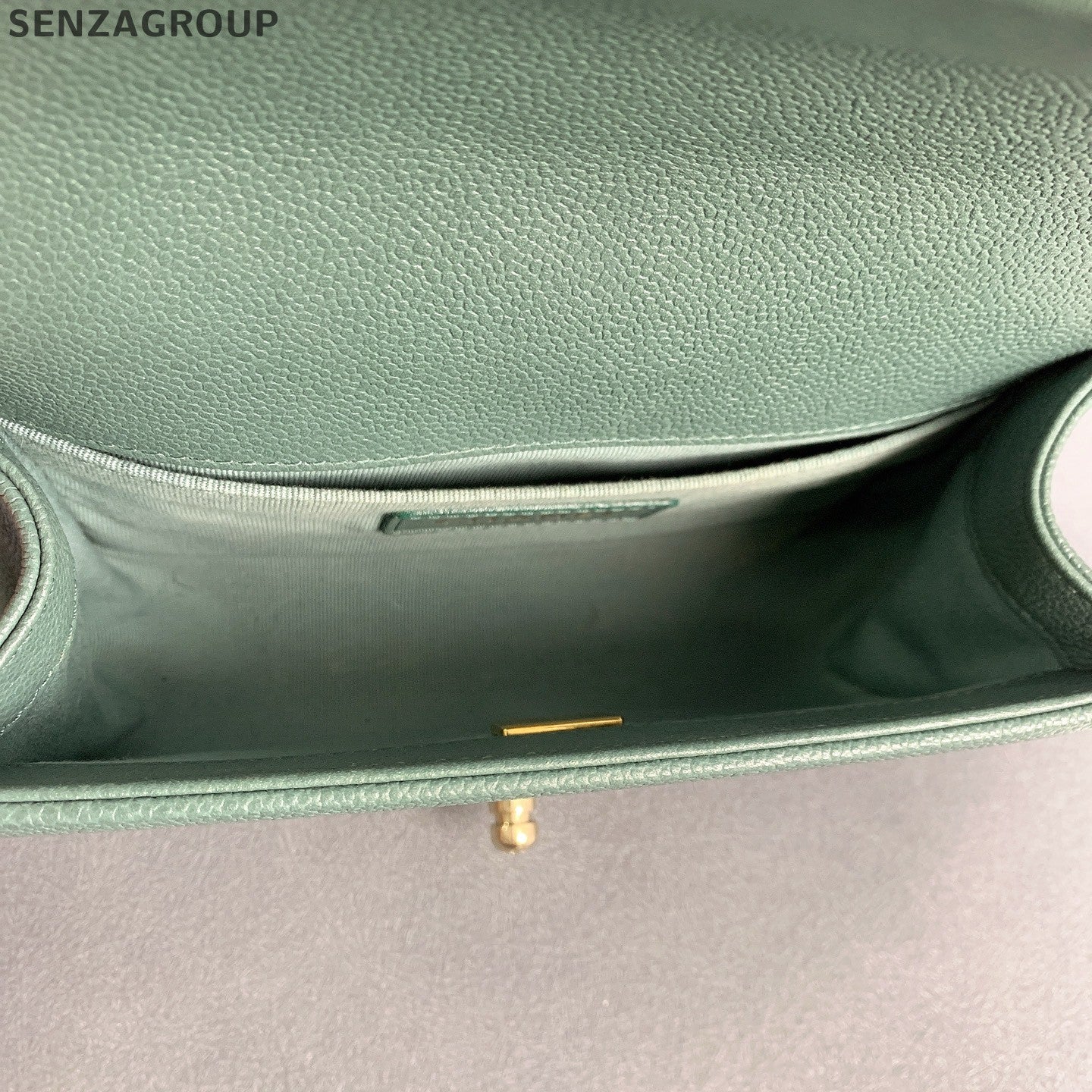 Chanel Small Boy Bag Green Gold Quilted Classic Chain Shoulder Crossbody