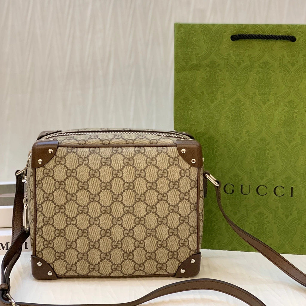 Gucci Monogram Canvas Crossbody Box Bag For Women