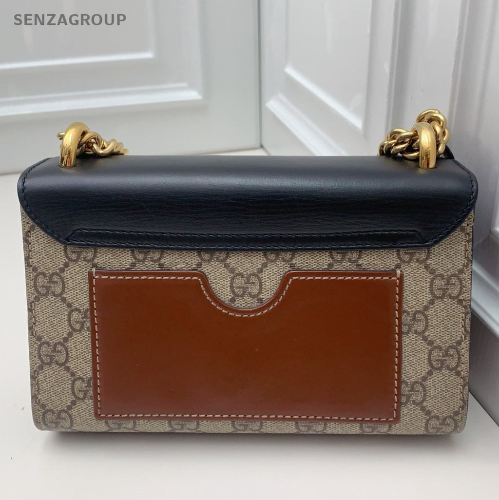 Gucci  Padlock Chain Shoulder Bag Crossbody Beige Black Gold Women Classic